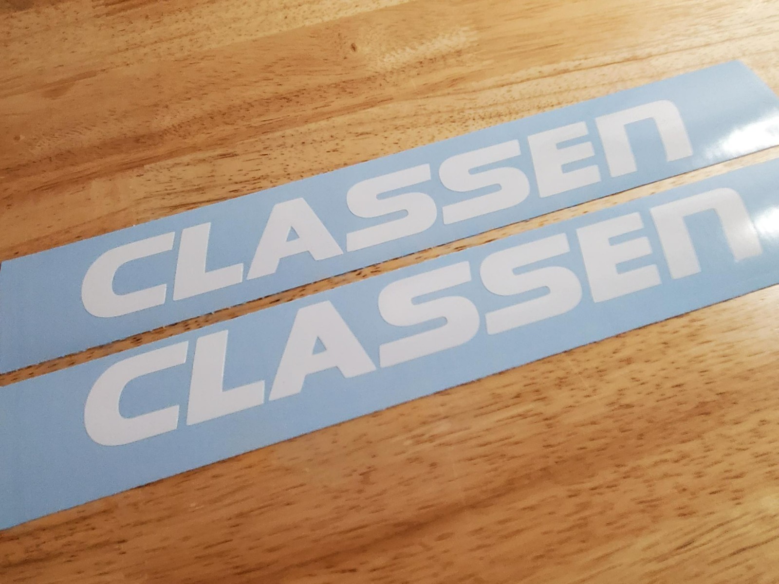 classen turf 10″ DECALS STICKERS GLOSS white (2) VINYL USA
