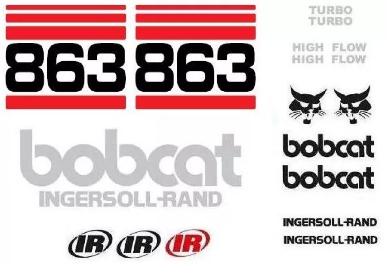 (ORIGINAL LOOK) BOBCAT 863 FULL DECALS STICKER SET KIT SKID STEER O3N