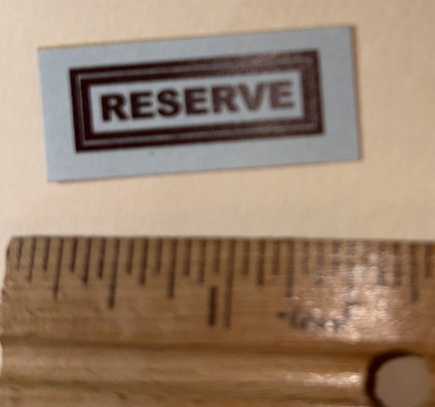 RESERVE Black Gold 1.5” Varnish Transfer Decal Sticker 009195