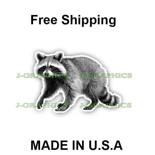 Raccoon Vinyl Sticker Window Bumper Laptop Tablet Decal Racoons