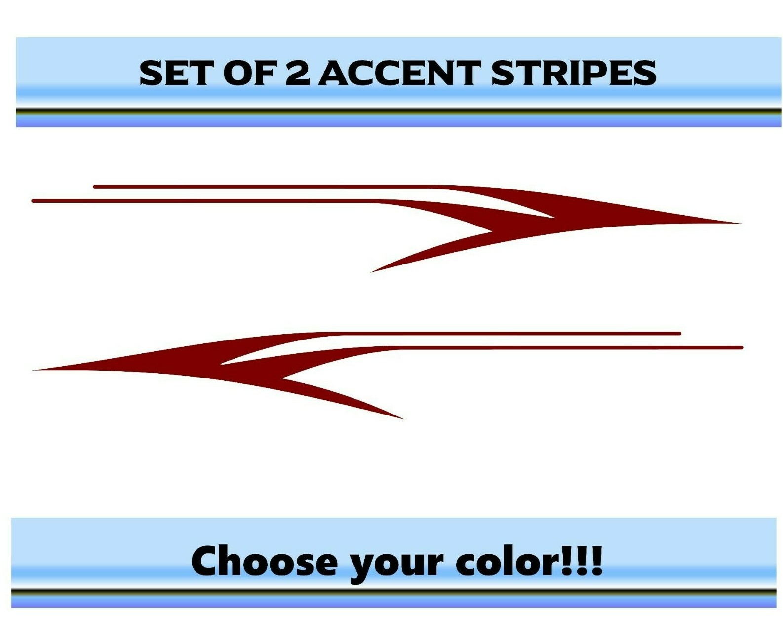 (2) RV Car Truck Pontoon Boat Trailer Side Accent Decals Graphics Stripes ST35