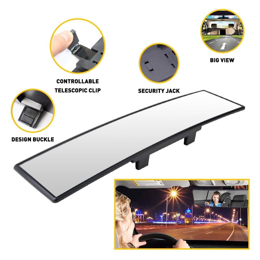 1/2Set Car Universal View Rear 300MM Wide Angle Clear Convex Rearview Mirror Cli