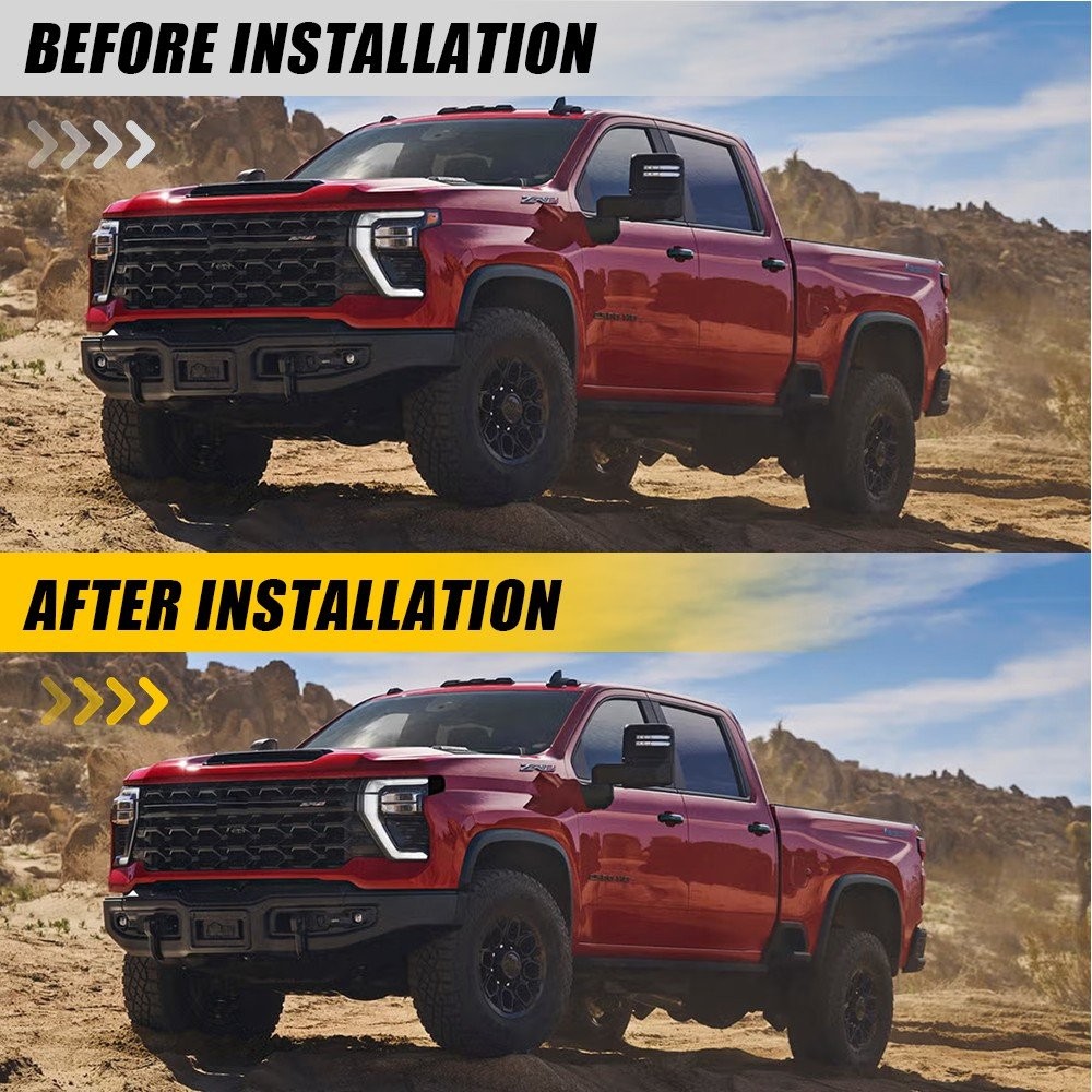 For 2022-2025 Chevrolet Silverado Smoked Headlight Side Marker Vinyl Tint Decals