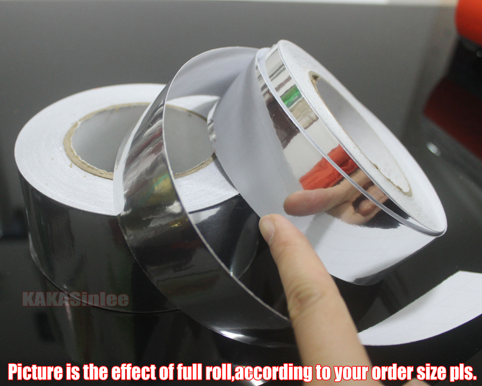 1.2inch Wide Mirror Chrome Vinyl Wrap Tape Sticker Car House Trim Decal / Silver