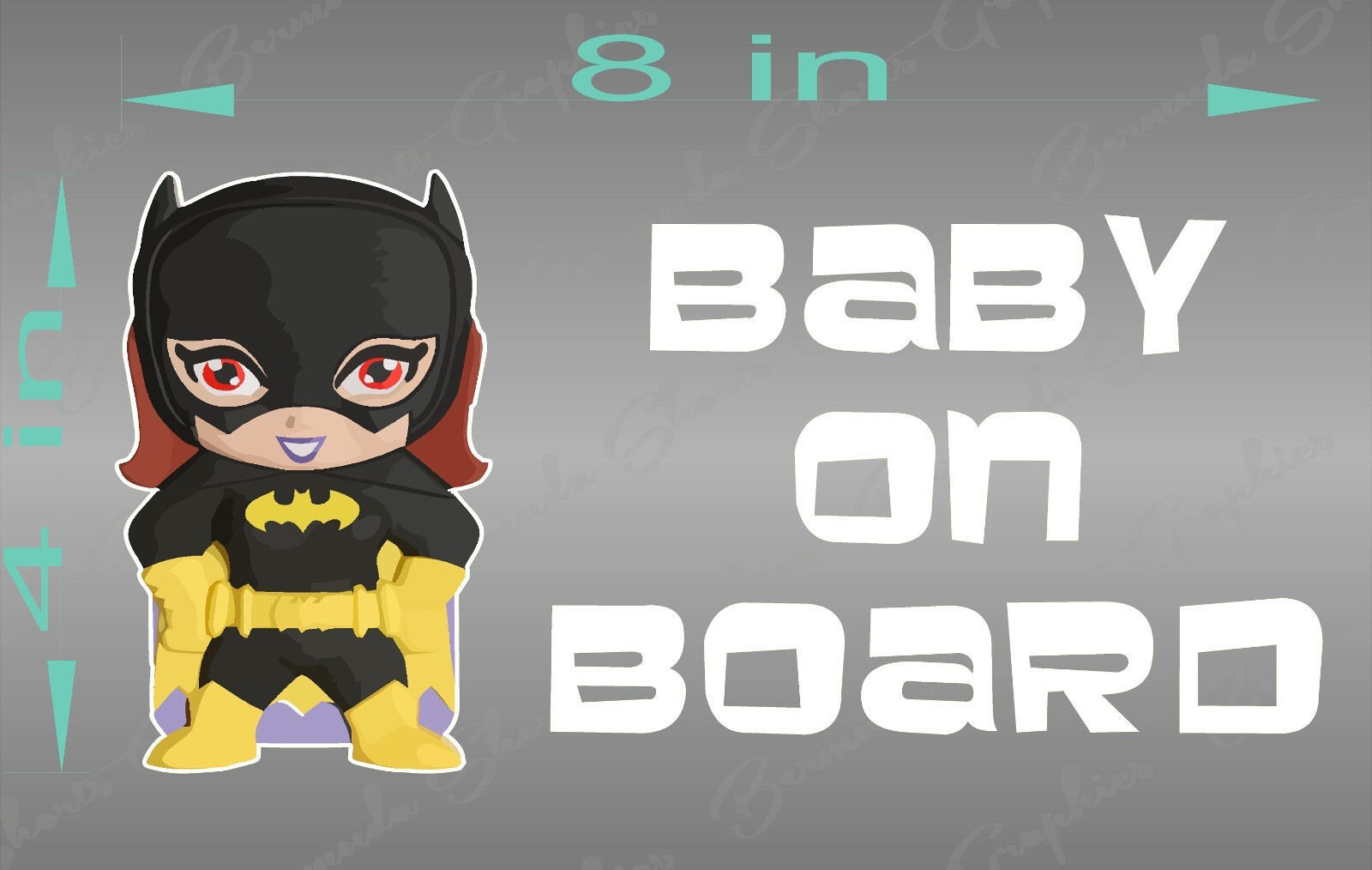 BATGIRL Baby on Board Vinyl Vehicle Window Kids Graphics Bumper Stickers