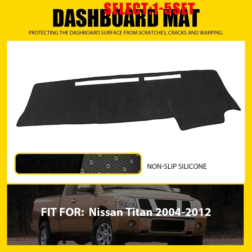 Black Dash Mat Dashboard Cover Pad for Nissan Titan 2004 2005 2006 2007-12 1-5X