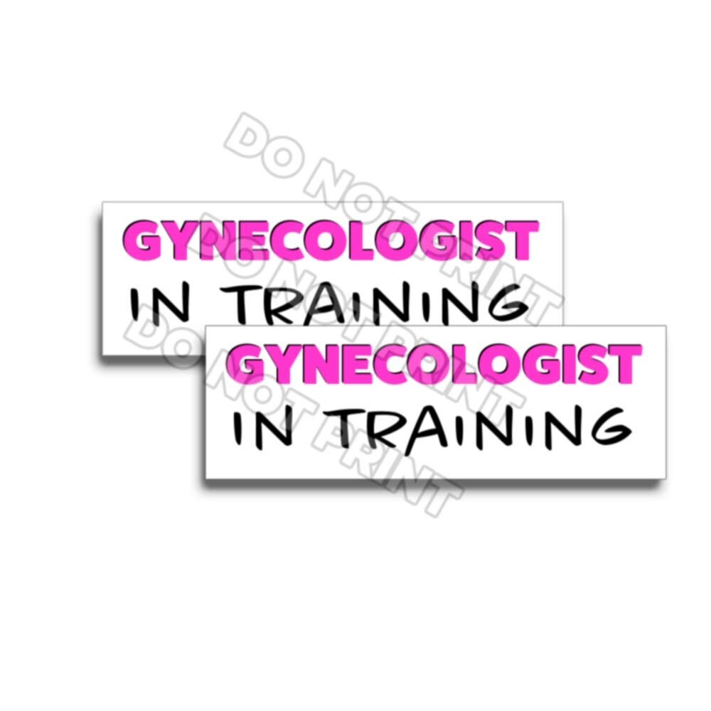Gynecologist in Training Decal Hilarious Sticker Funny Doctor Car Truck 2Pk 9×3
