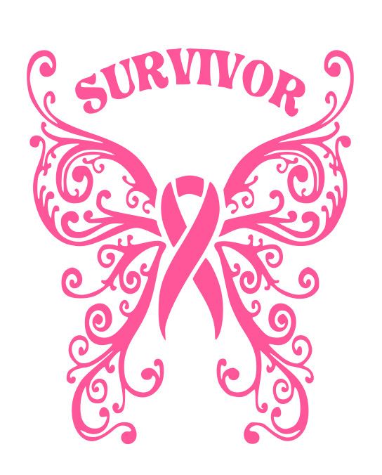 Breast Cancer Survivor Butterfly Vinyl Decal 5″x 6″