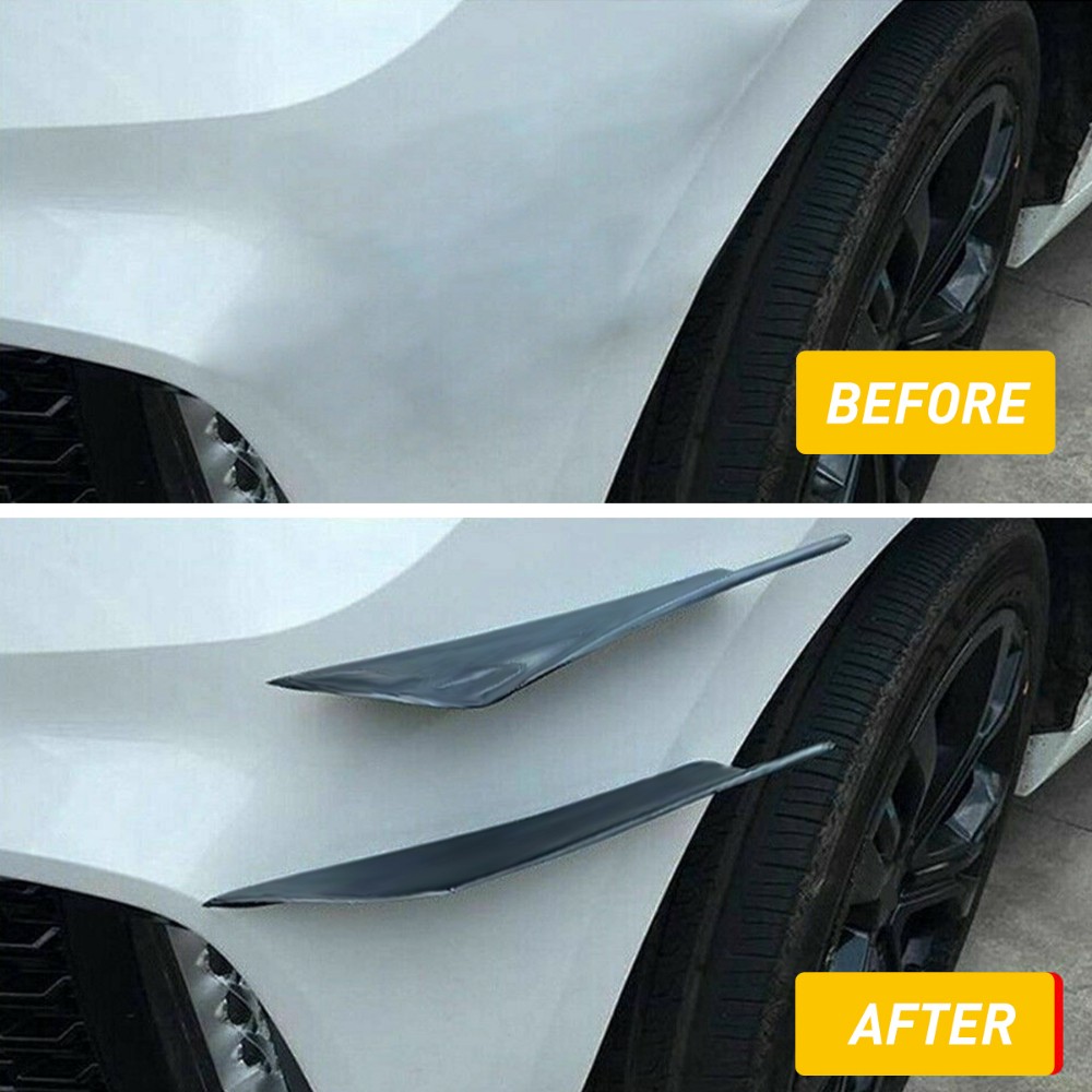 4pcs Glossy Black Car Bumper Fin Canard Diffuser Splitter Valence Spoiler Lip
