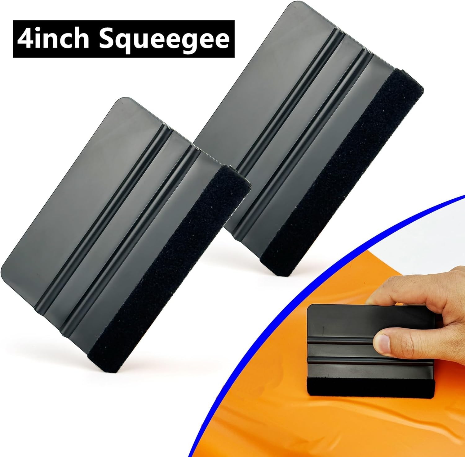 Automotive Vinyl Wrap Kit with Tools: Black Vinyl, Car Compatible, Plastic Ex..