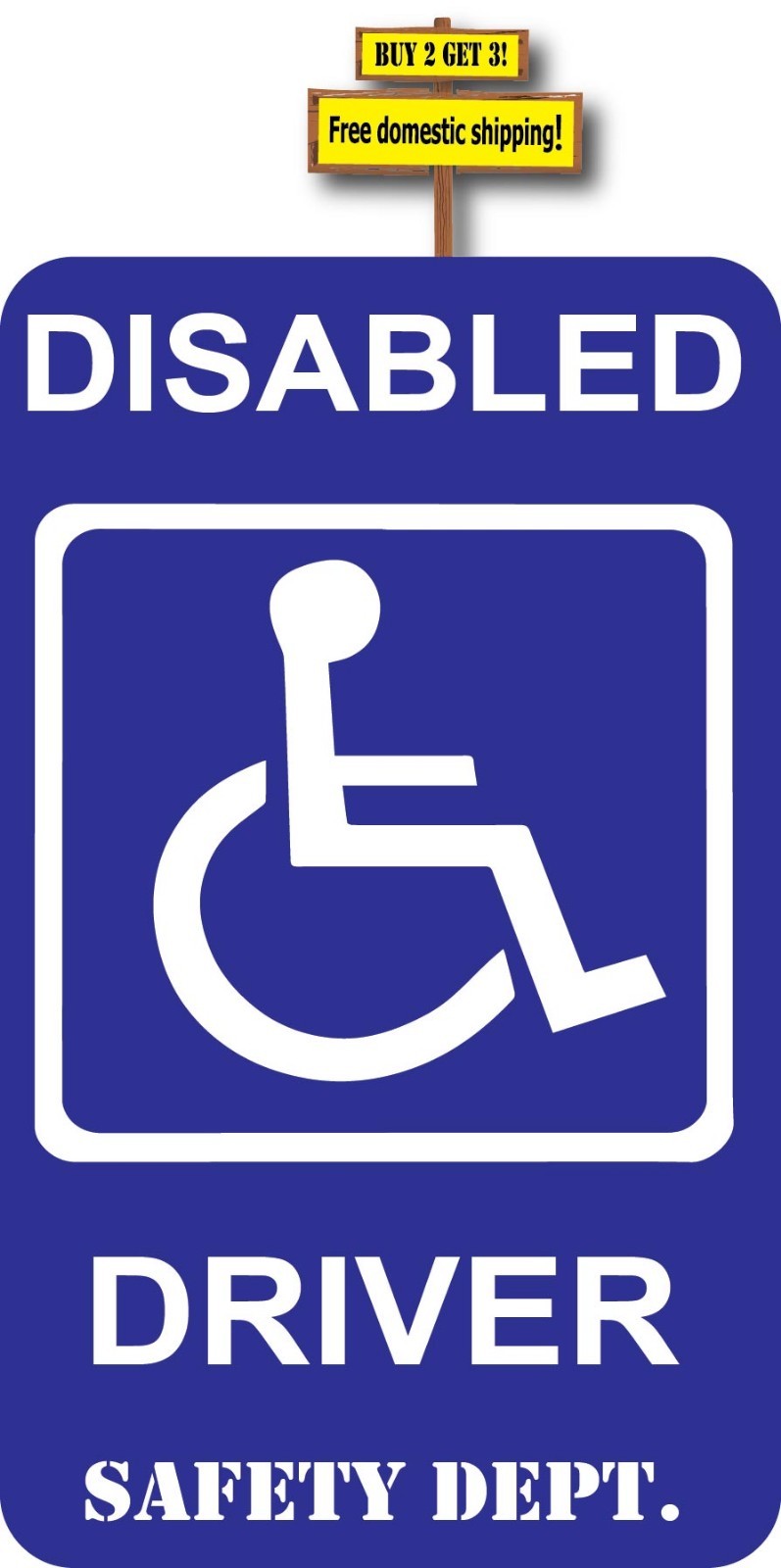 Handicap Symbol Disabled Driver Wheelchair Safety Decal Sticker p391