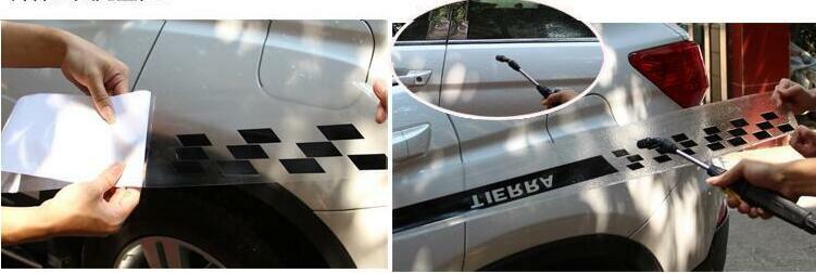 Black/Red Car Sticker Graphics Side Door Full Body Vinyl Decals Auto Decoration