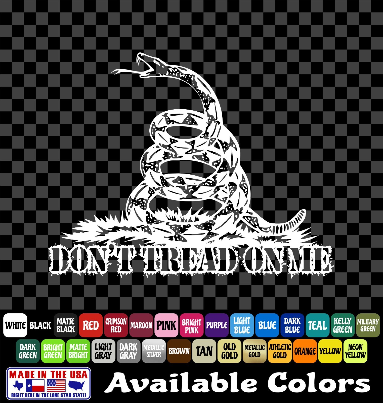 Gadsden Flag Don’t Tread Rattlesnake Decal Gun Rights 2nd Amendment Vinyl