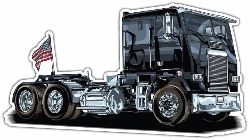 Semi Truck Trailer Freight Trucking USA Car Bumper Window Sticker Decal 6″X3″