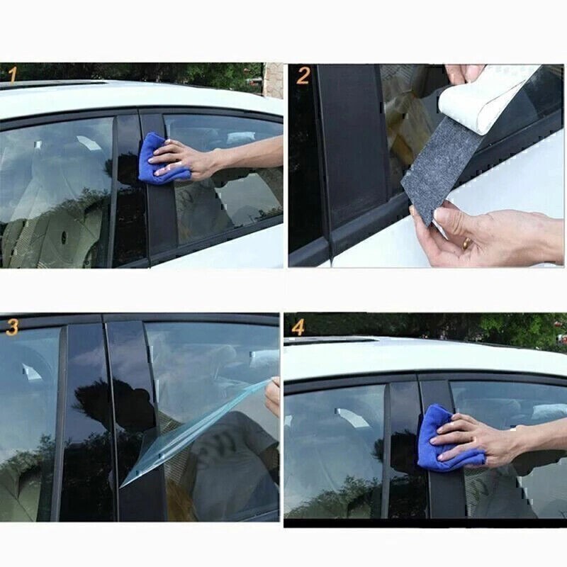 PC Material Glossy Black Pillar Posts for Porsche Panamera 2009-2016 Window Trim