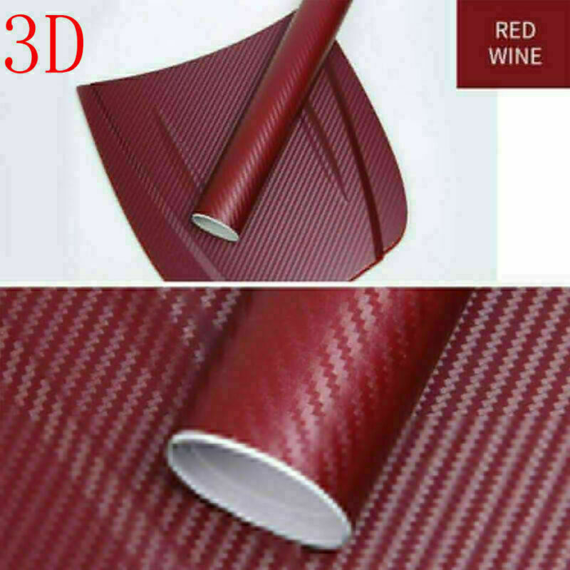 Red 3D Carbon Fiber Matte Vinyl Film Car DIY Wrap Sheet Roll Film Sticker Decal