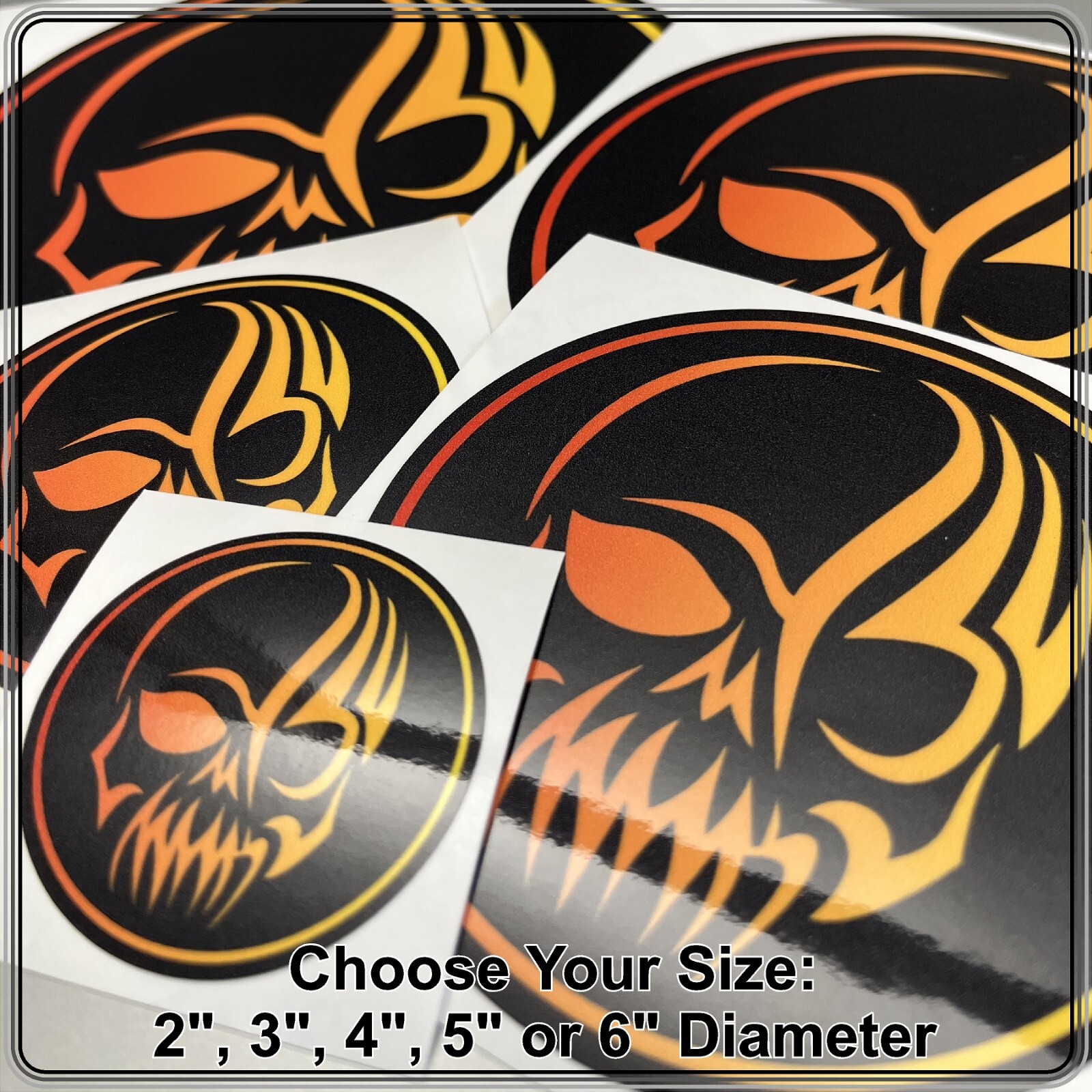 Toyota Skull Decal in Heritage Retro Gradient Colors Choose Size from 2″-6″
