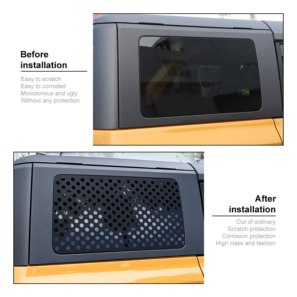 Black Rear Window Sticker Decal Cover Trim for 2021-2025 Ford Bronco Accessories