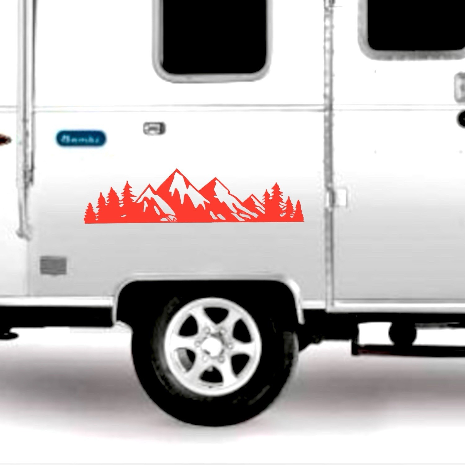 MOUNTAIN RANGE TREE LANDSCAPE SCENE Vinyl Decal -Sticker for Car Jeep Truck