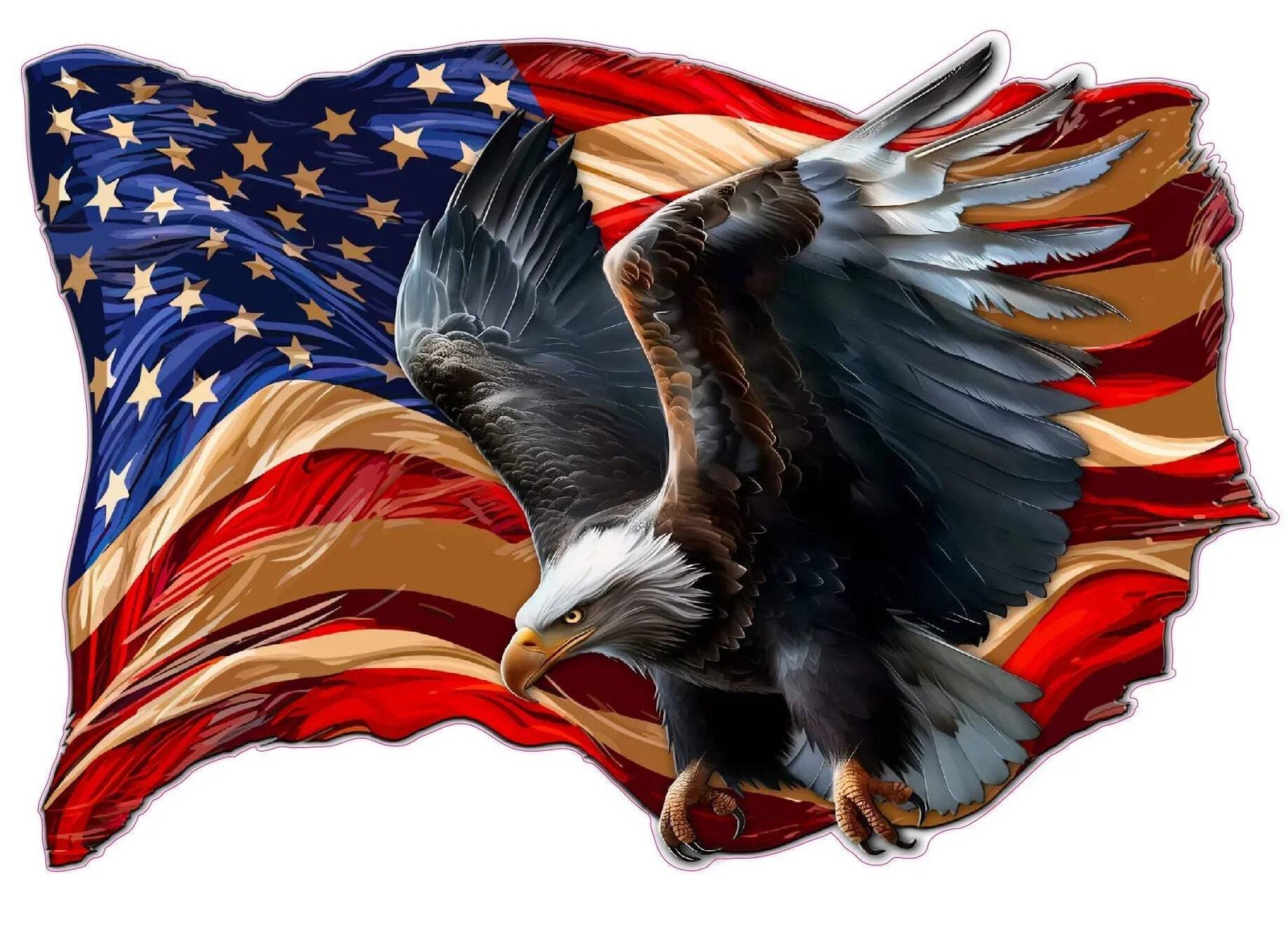 Twisted American Flag Eagle Decal: A Patriotic Touch