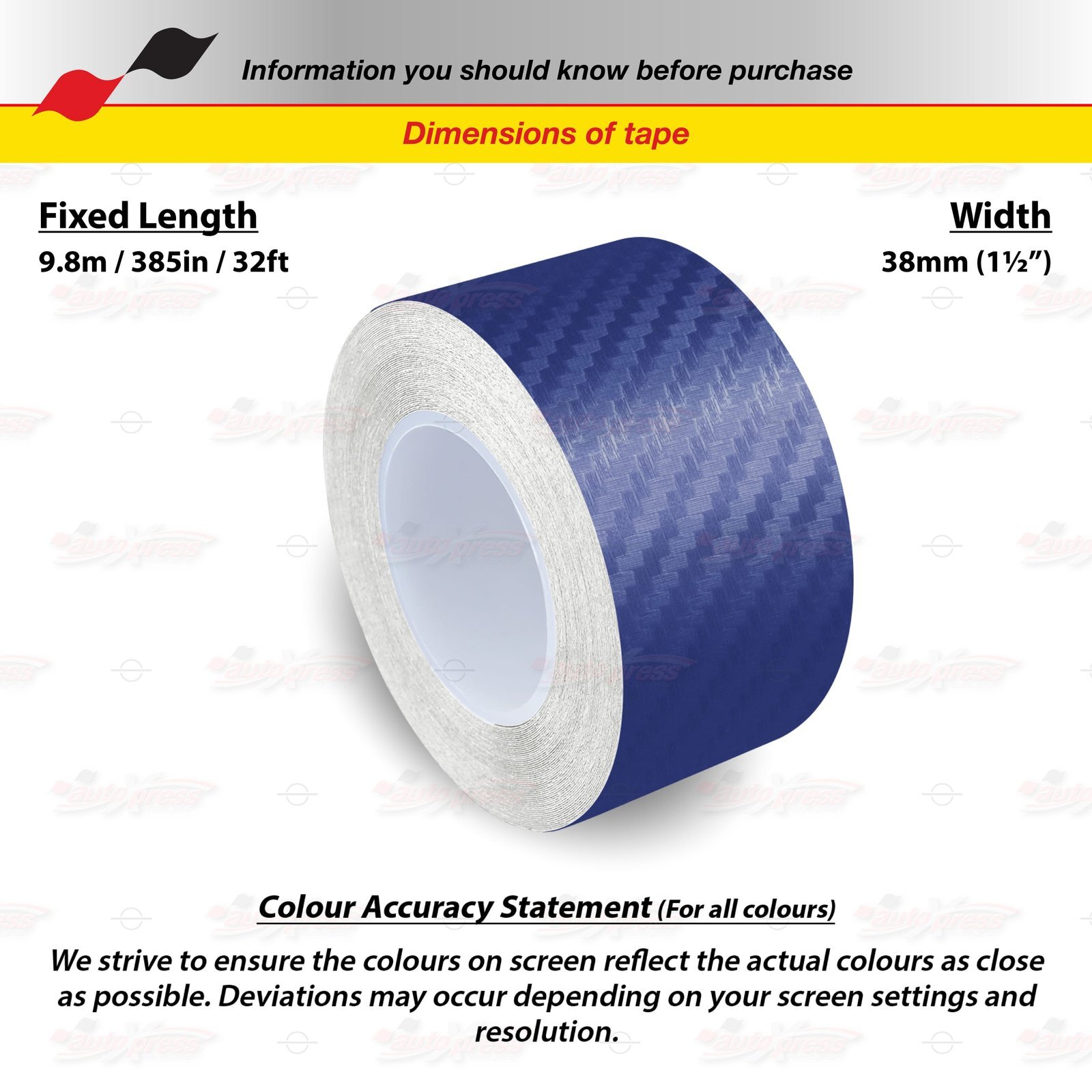 CARBON FIBER DARK BLUE 1.5″ 38mm PIN STRIPE Striping TAPE Decal Vinyl Sticker