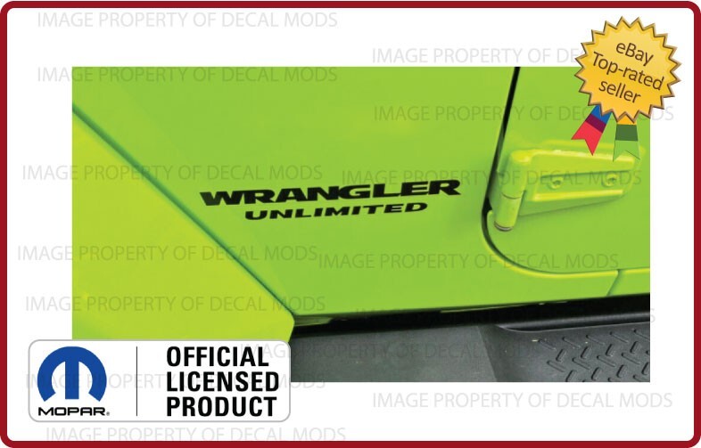 Set 07 – 18 Jeep WRANGLER UNLIMITED fender logo JK side decals Matte Black SJ3Y4