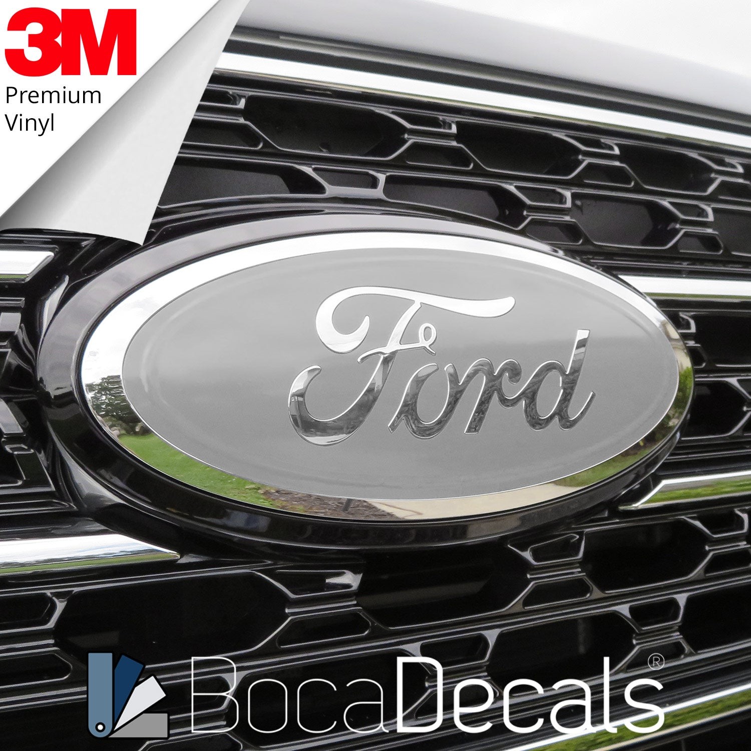 BocaDecals Emblem Overlay Decal Insert For 2019-2023 Ford Edge (Set of 2)