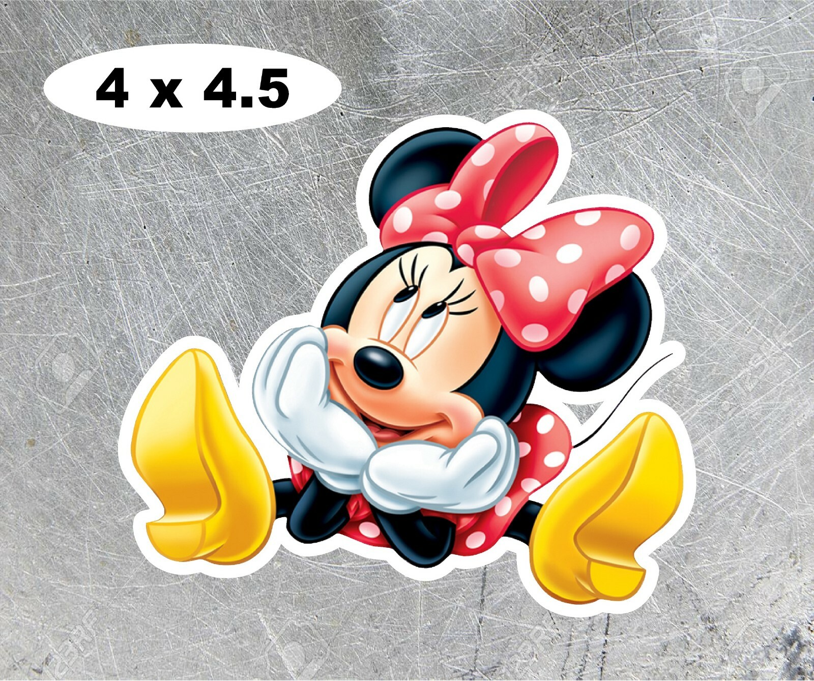 DISNEY MINNIE MOUSE SITTING Sticker/Decal  4″ x 4.5″ Laminated