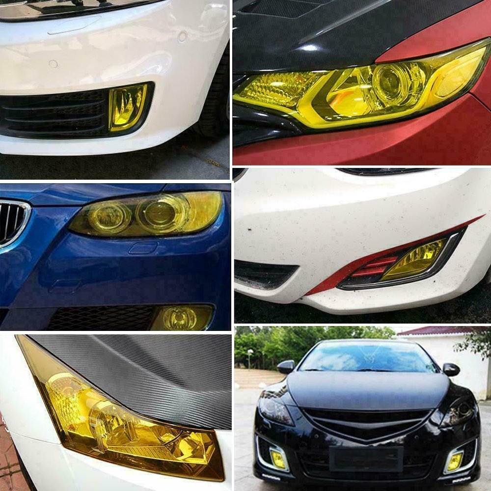 12″X72″ Gloss Dark Black Smoke Headlight Taillight Fog Light Tint Film Vinyl