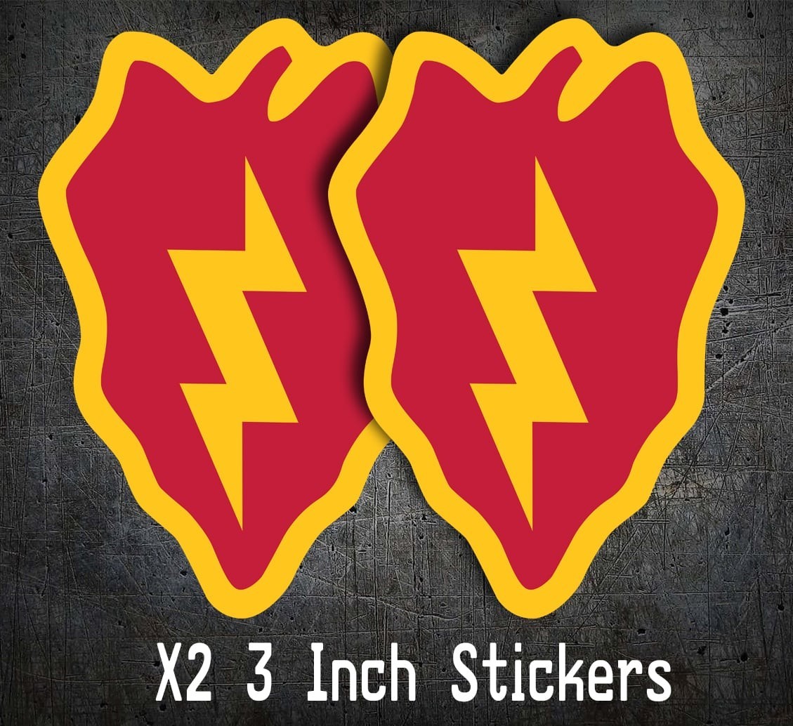 X2 25th Infantry Division Sticker Decal Tropic Lightning Army War Military USA