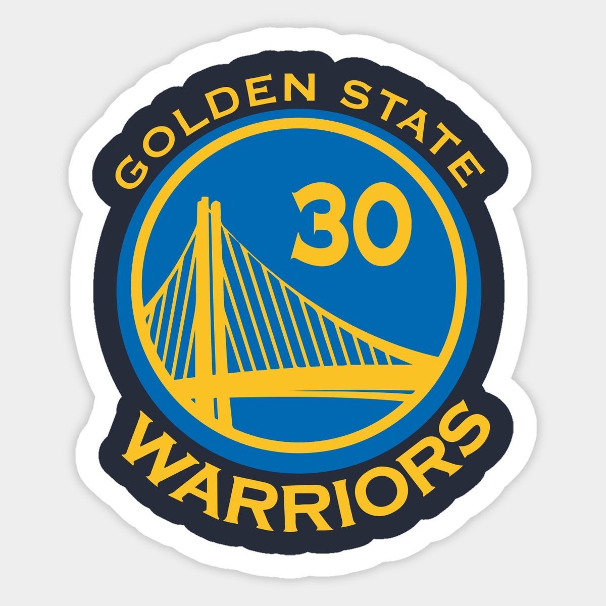 Warriors Basketball Sticker | Blue Gold Vinyl Waterproof Car Laptop Sticker