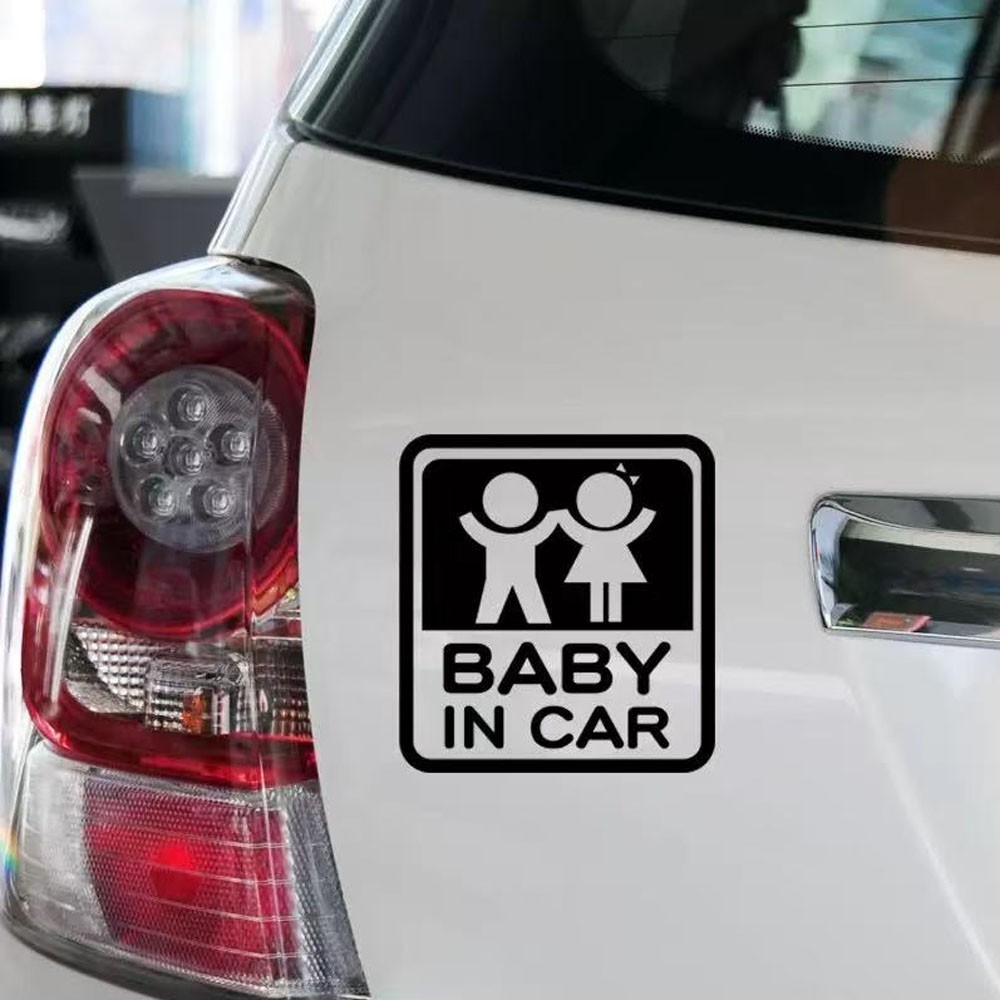 1PCS Car Exterior Baby Warning Sticker Waterproof Self-Adhesive Paper Black