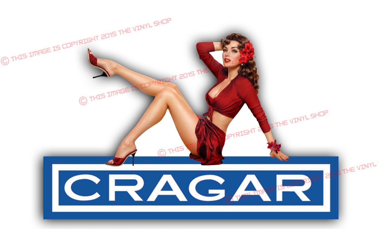 Cragar Pin Up Kool hot rod sexy old school high heels d Hot Rod decal sticker
