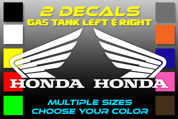 HONDA MOTORCYCLE GAS TANK LEFT & RIGHT STICKERS 2 DECALS