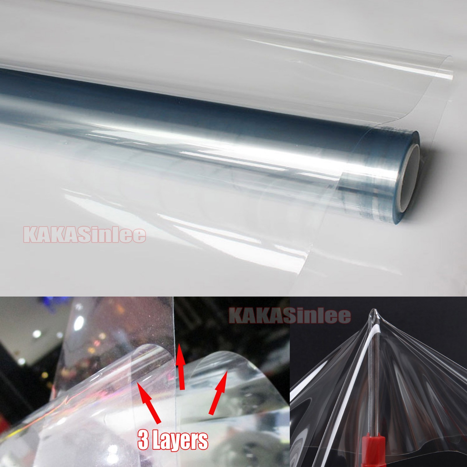 40FT Stretch Clear Protective Film Car Invisible Paint Vinyl Wrap PVC Sticker AX