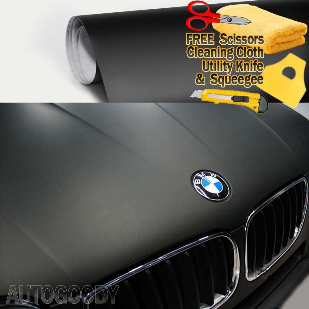 60″ x 60″ Matte Flat Black Vinyl Film Wrap Sticker Decal Bubble Free Air Release
