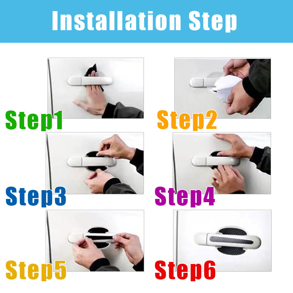 8PCS Car Door Handle Bowl Protector Cover Anti Scratch Sticker Accessories Trims