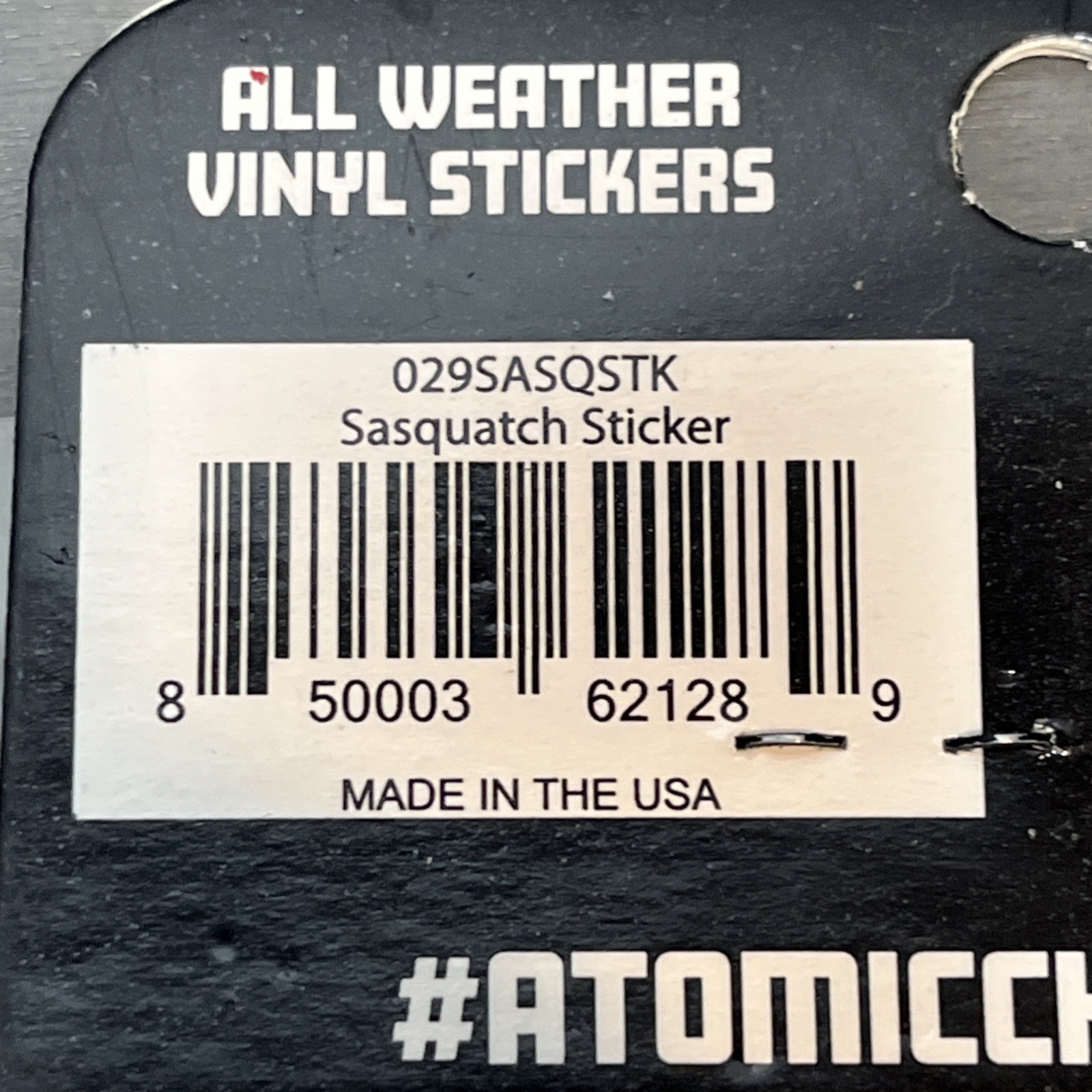 Atomic Child Sasquatch Vinyl Sticker Bigfoot Mountain Sunset All Weather USA Mad