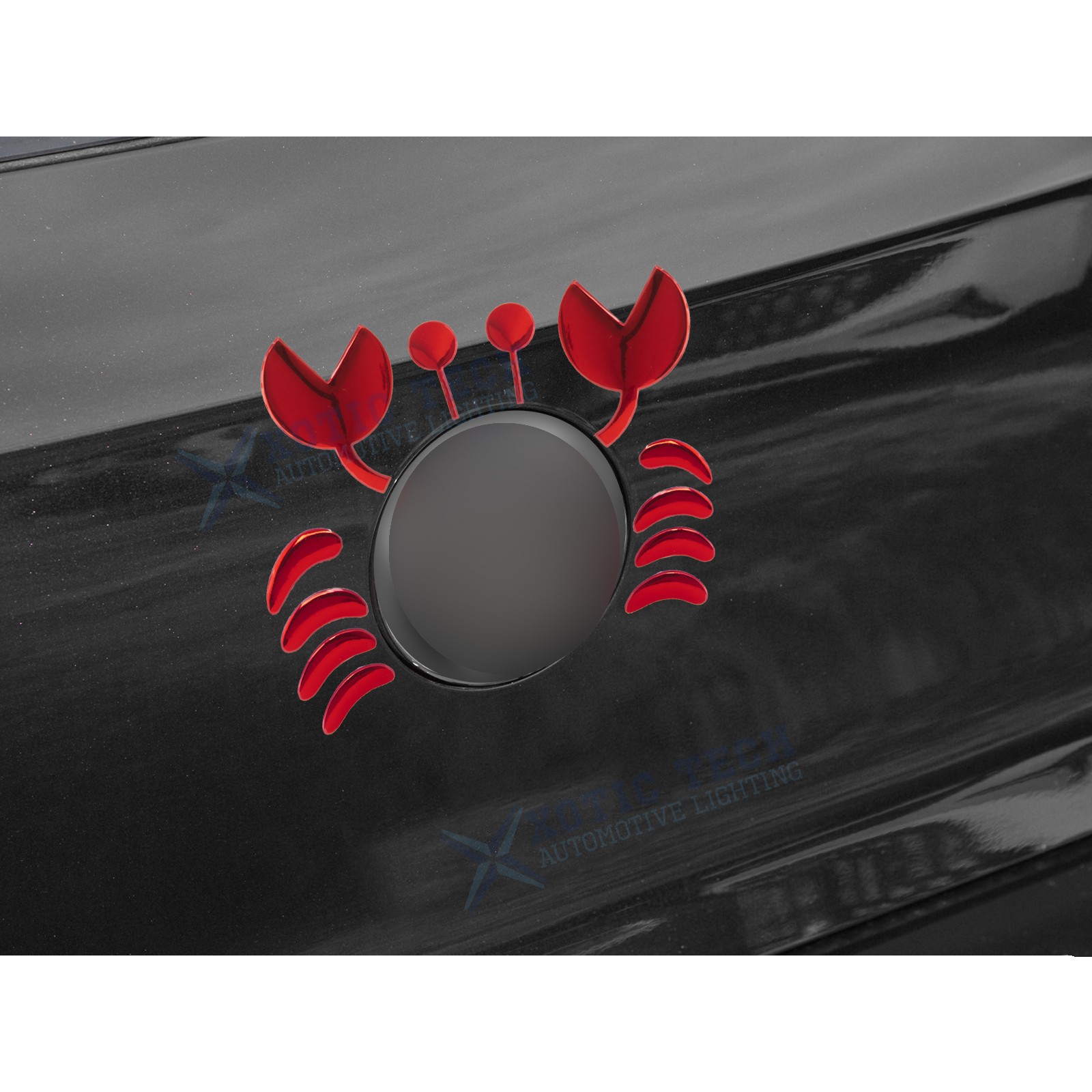 Red 3D Cute Crab Style Sticker for Car Logo Decoration Exterior Waterproof 1PC