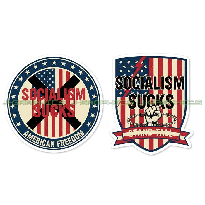 Socialism Sucks Vinyl Decal Sticker 2 Pack B