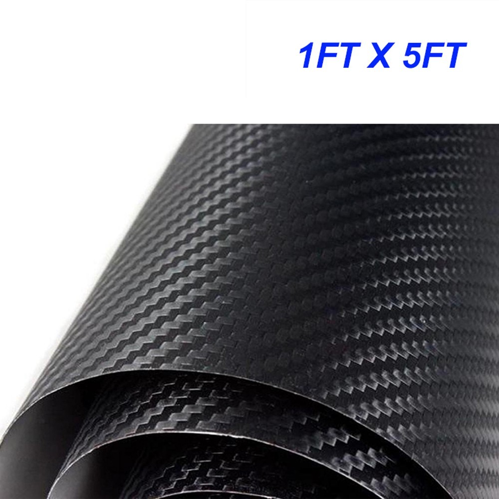 Twill-Weave Cast 3D Dry Black Carbon Fiber Vinyl Matte Car Wrap Self Adhesive