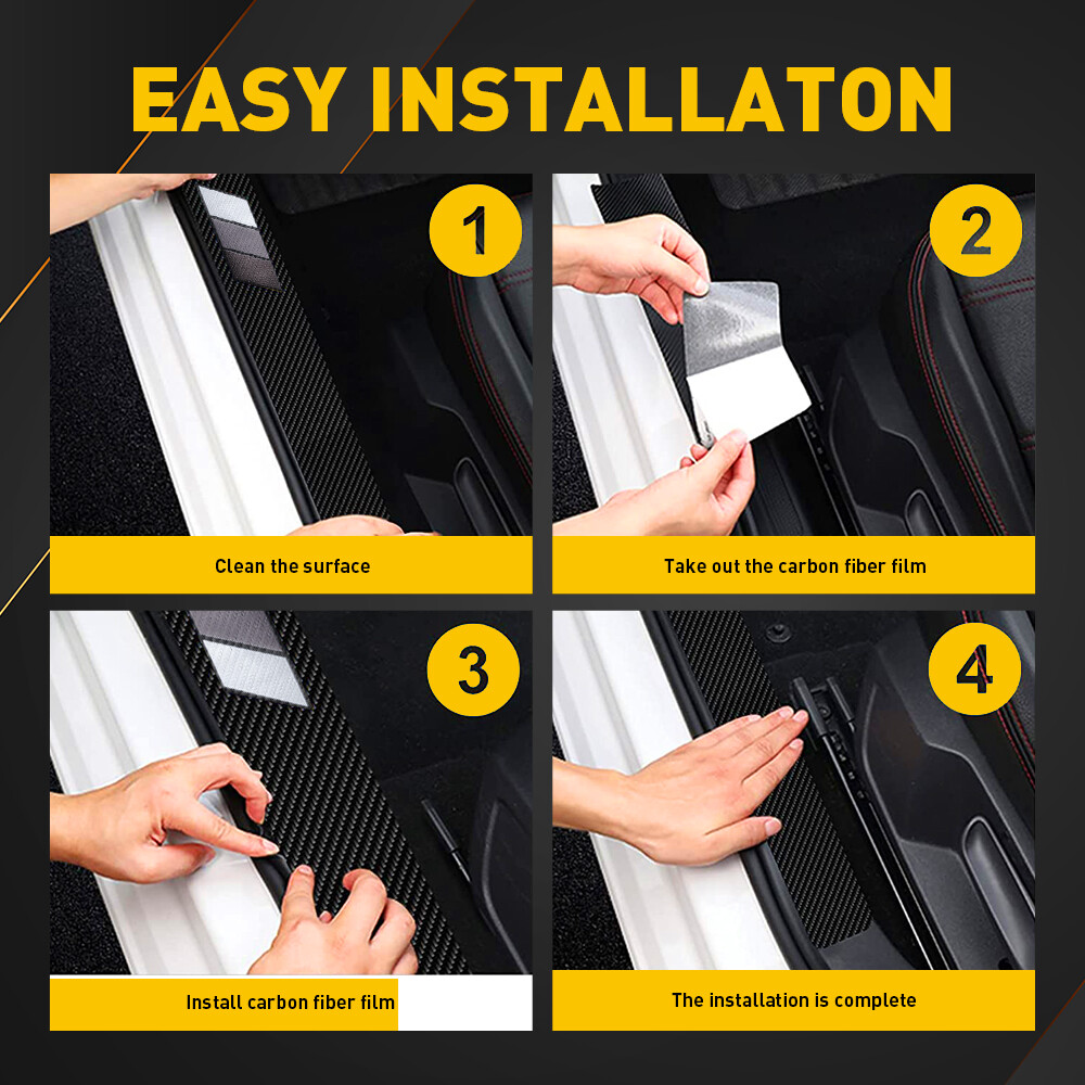 4X Car Door Sill Scuff Cover Anti Scratch Sticker Accessories For Toyota Camry T