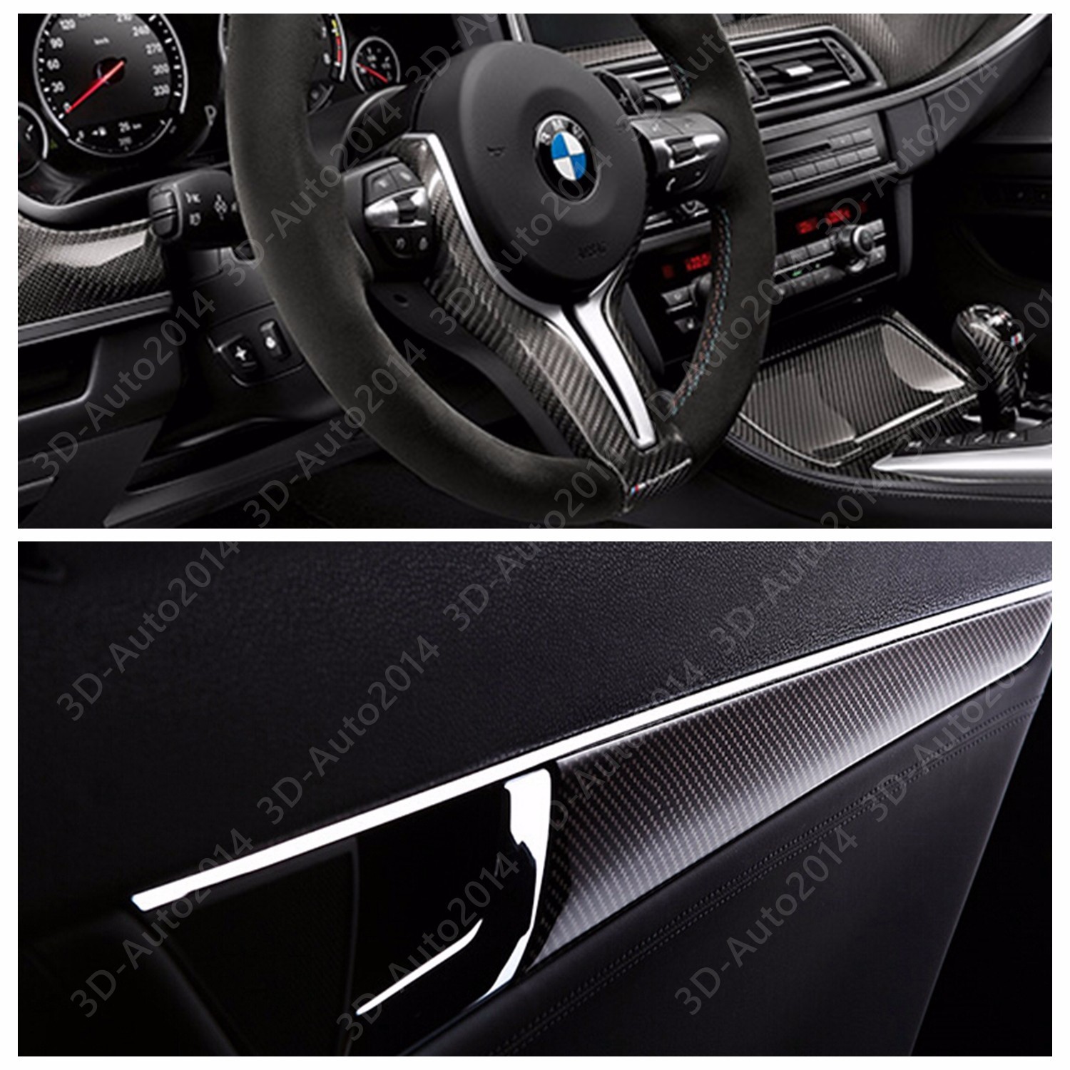1ft X5ft Dark Gray 4D GLOS Carbon Fiber Air Release Pockets Bubble Free