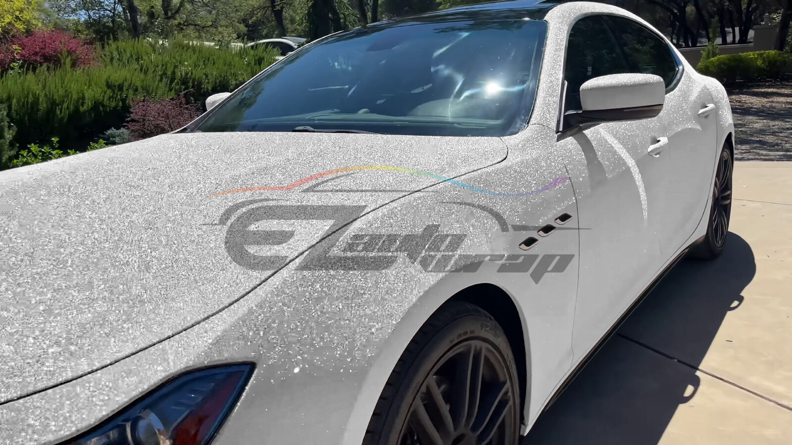 Premium Ultra Diamond Glitter Matte Silver Car Vinyl Wrap Sticker Decal Sheet