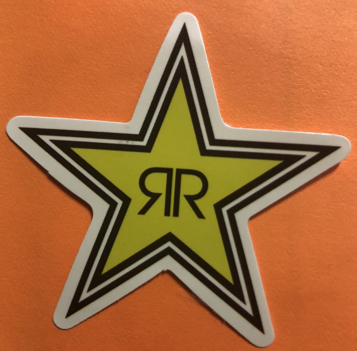 Rockstar logo sticker. *Matte*Finish. Approx Size: 2.5” Star. Self Adhesive