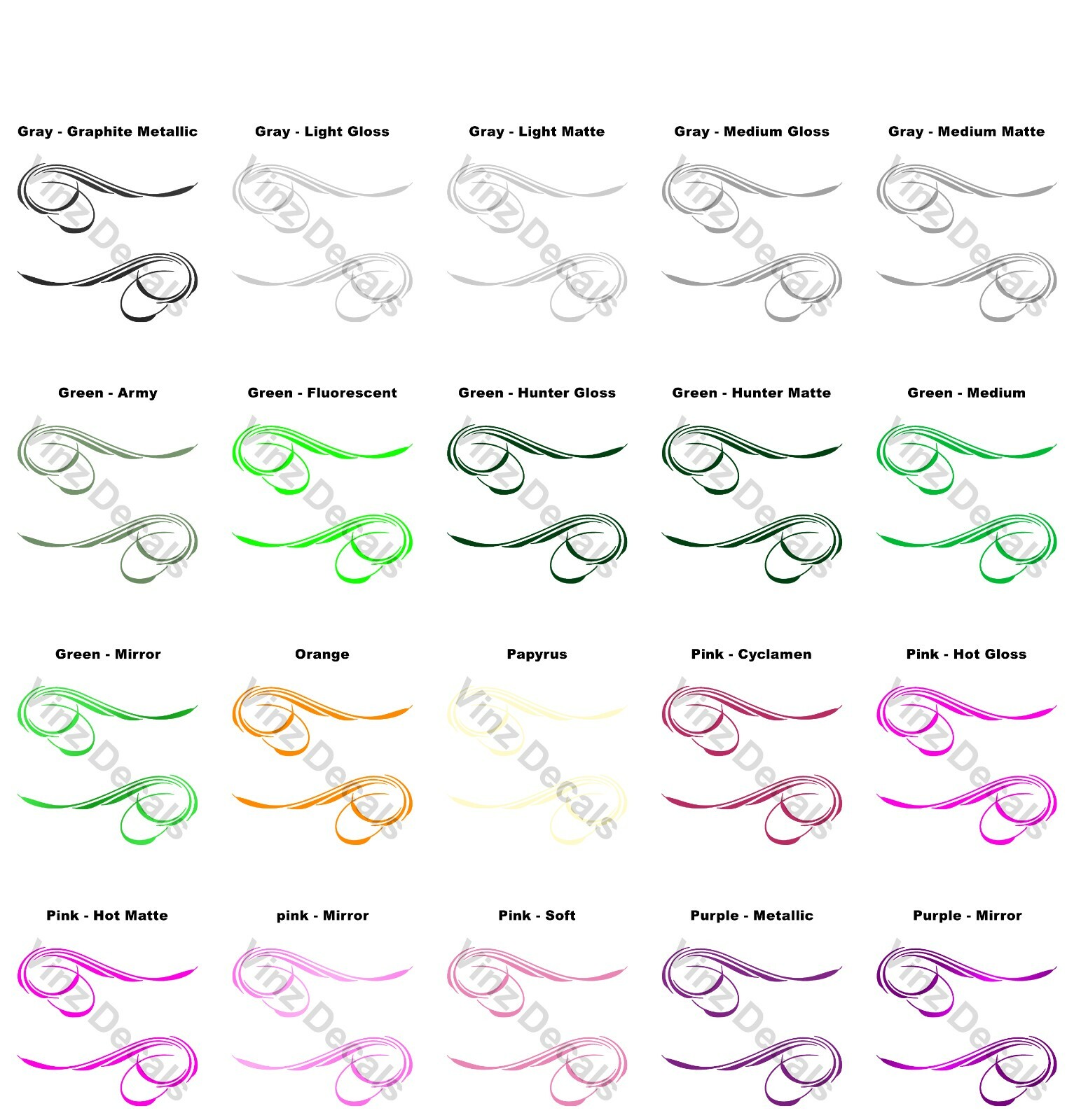 Pinstripe Decal Pair -Many Sizes and Colors to Choose From- Free US Shipping!