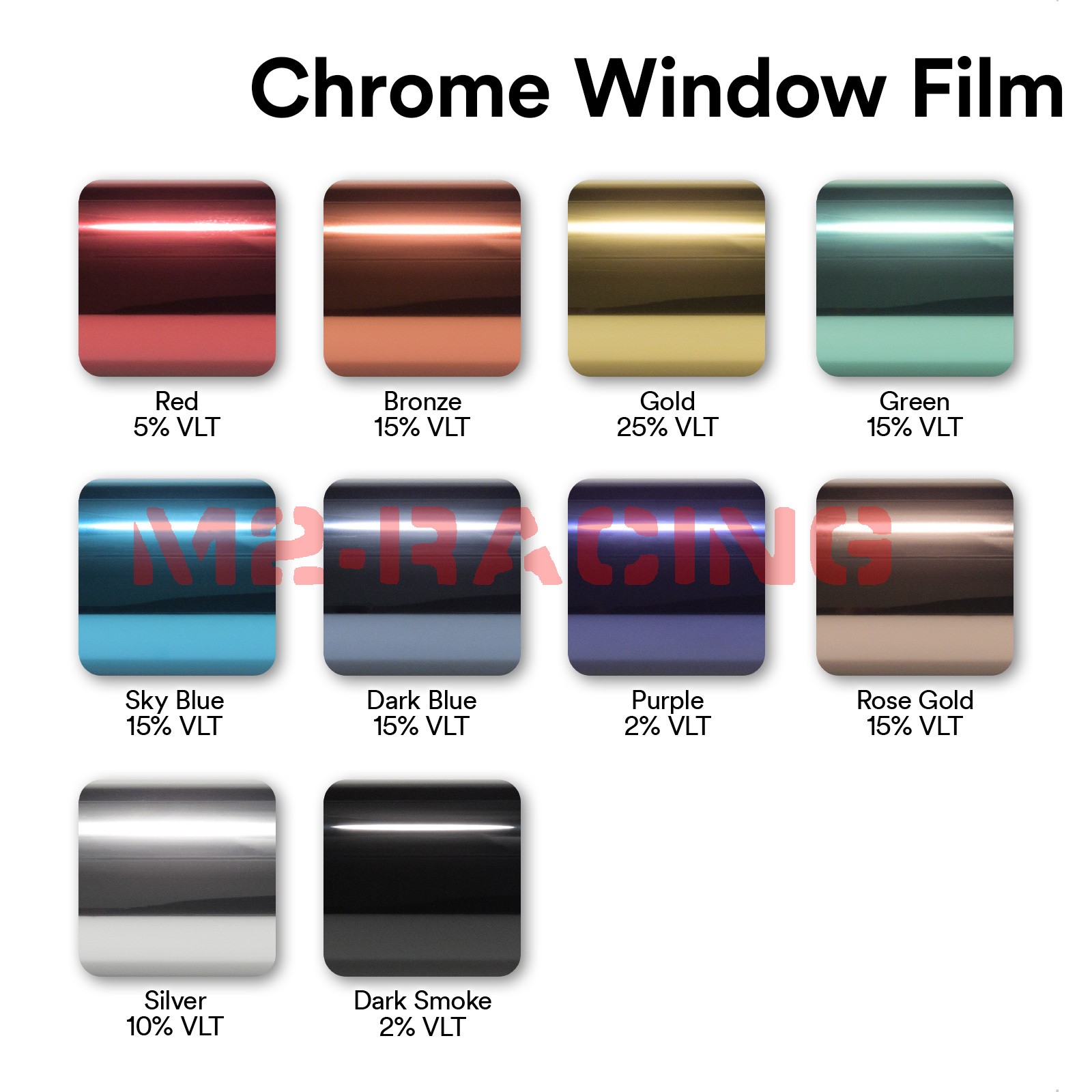 Gold Chrome Window Tint One Way Mirror Film UV Heat Reflective Home Office DIY