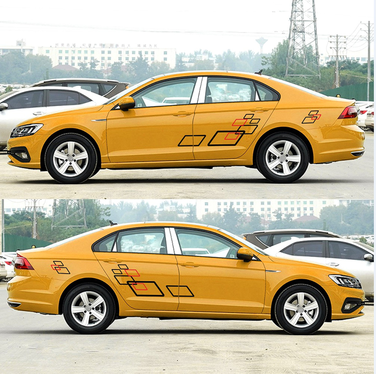 DIY Car Stickers Both Sides Body Vinyl Decals Sports Styling Trim Self-adhesive
