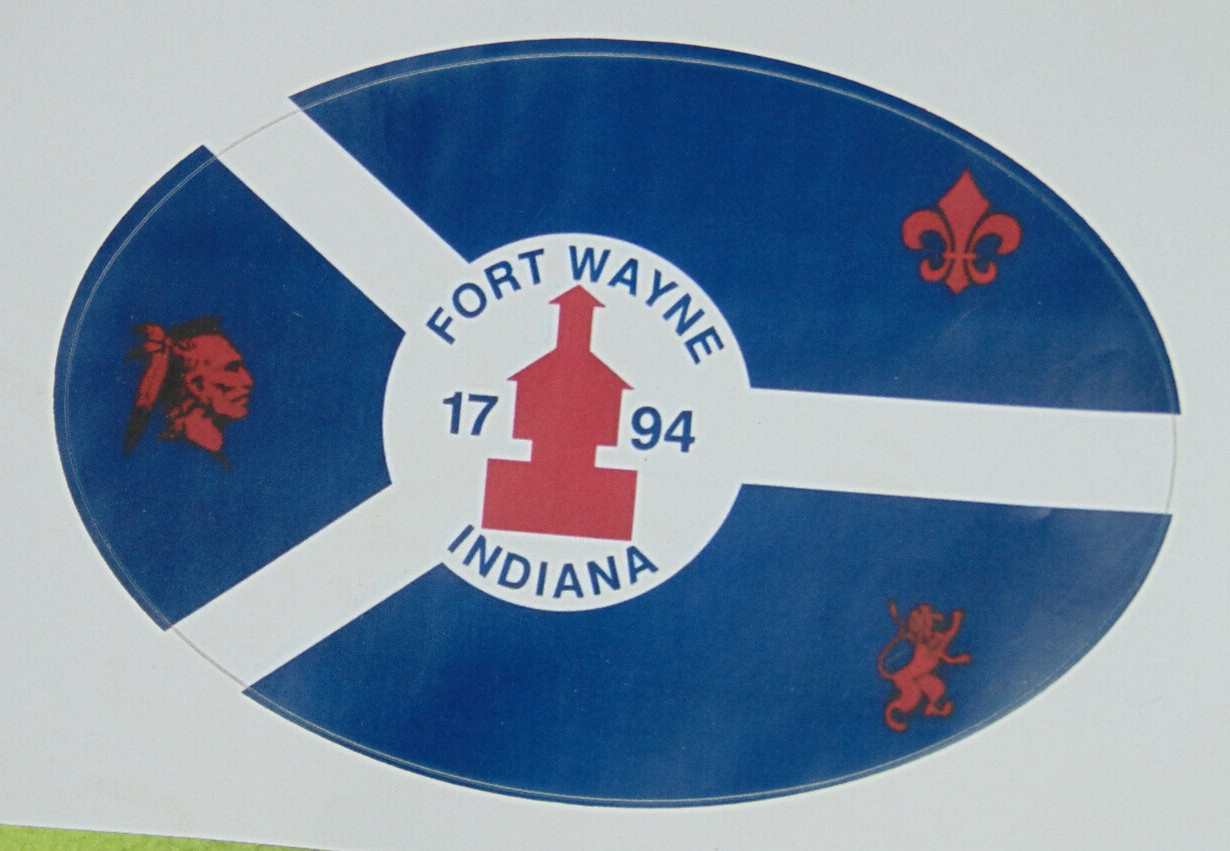 Fort Wayne Indiana Flag Oval Decal Stickers 4×6 Weatherproof Set of 2 New