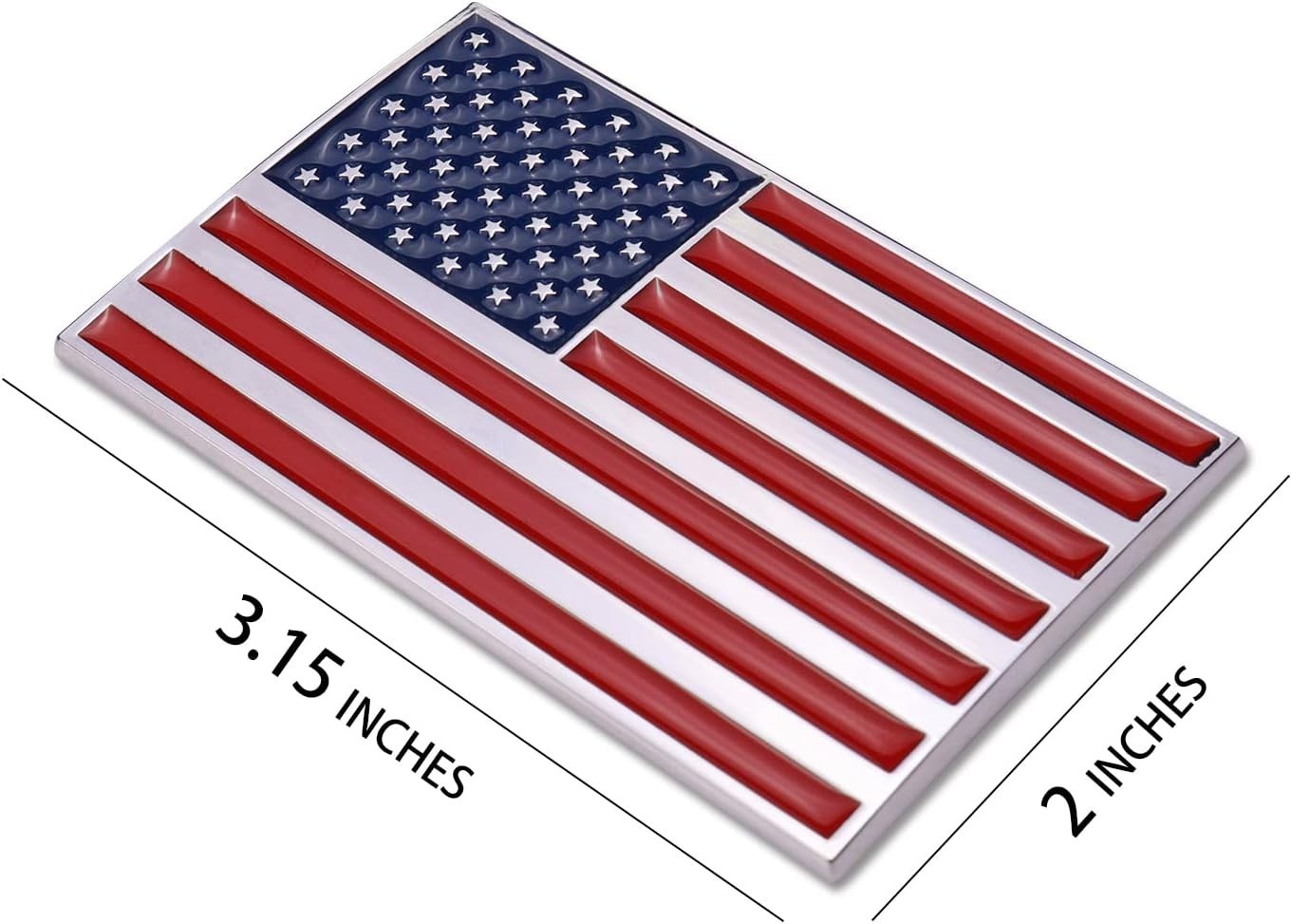 3D American Flag Metal Car Sticker, 3.15″ x 2″ Flag Decal, Zinc Alloy Emblem…